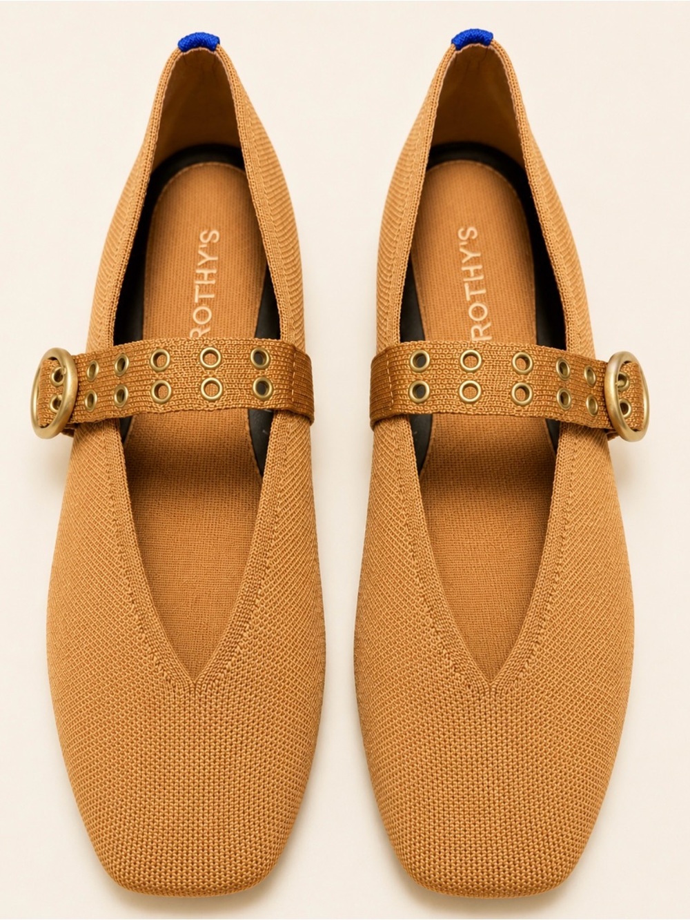 Rothy’s Max Buckle Mary Jane Java Chip Tan Flats Size 11 - Picture 1 of 7